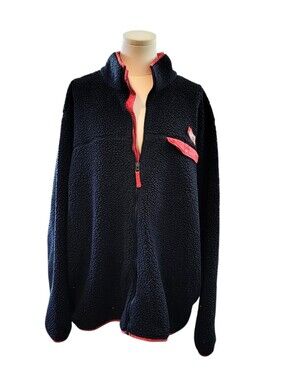 Columbia PFG Performance Cold Weather Navy Blue Pink Fleece Zipup Jacket XXL